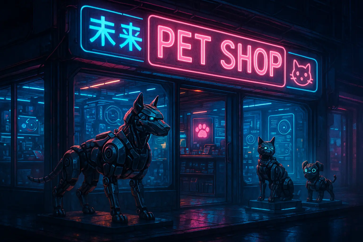 未来城市的宠物店