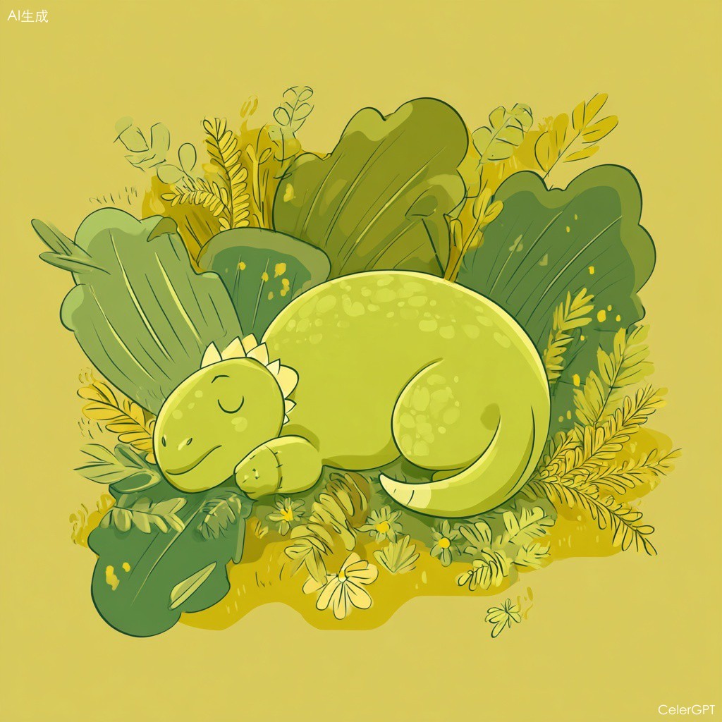 MJ 插画模板：小恐龙打盹 2/4